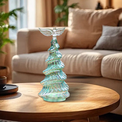 Décoration d'arbre de Noël en verre - Décoration de Noël pour table, centre de table de Noël
