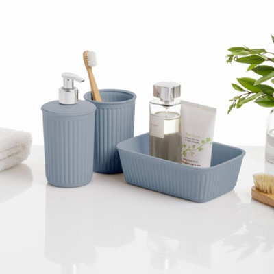 Ensemble d'accessoires de salle de bain nervuré