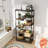Bookshelf With Storage - 7 Tier Rustic Staggered Bookc...