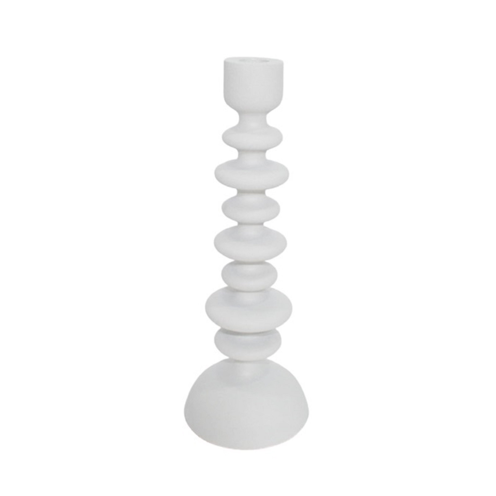 Giedre Aluminium Candle Holder, White, 12.25" H x 4.5" W x 4.5" D