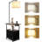 Floor Lamp With Side Table, 2 Storage Drawers & Adjustable Reading Light, USB/Type C/AC Charging Ports, 3 Color Temperatures For Bedroom, Living Room, Home Office