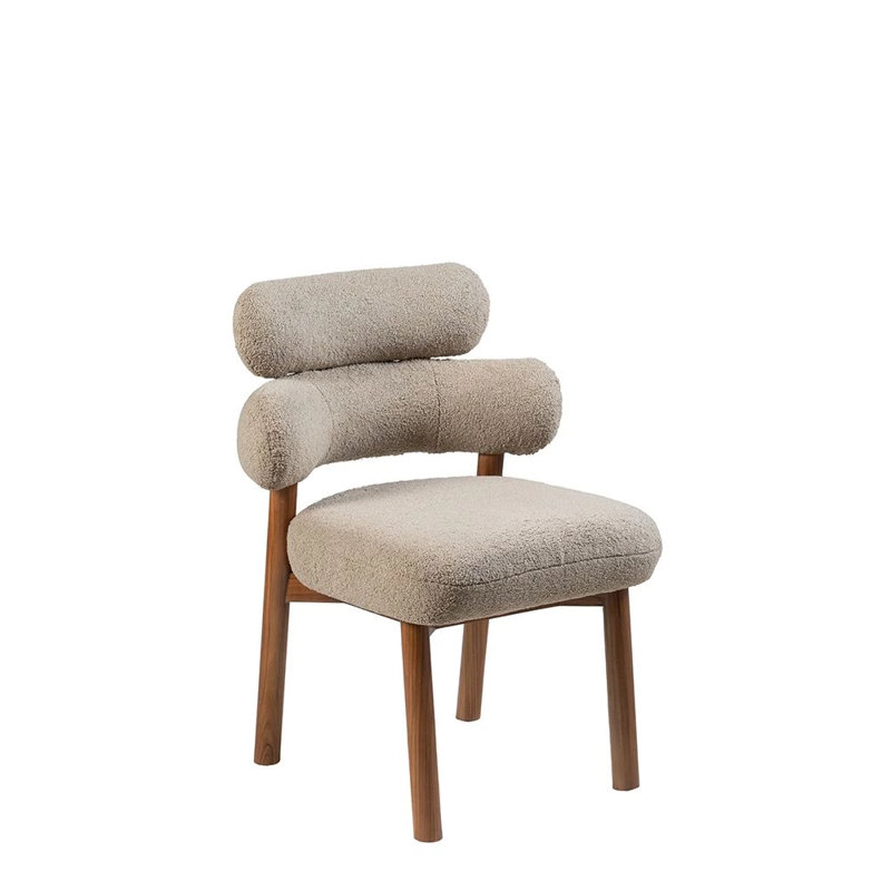 Sumo Upholstered Dining Chair, Sherpa Khaki