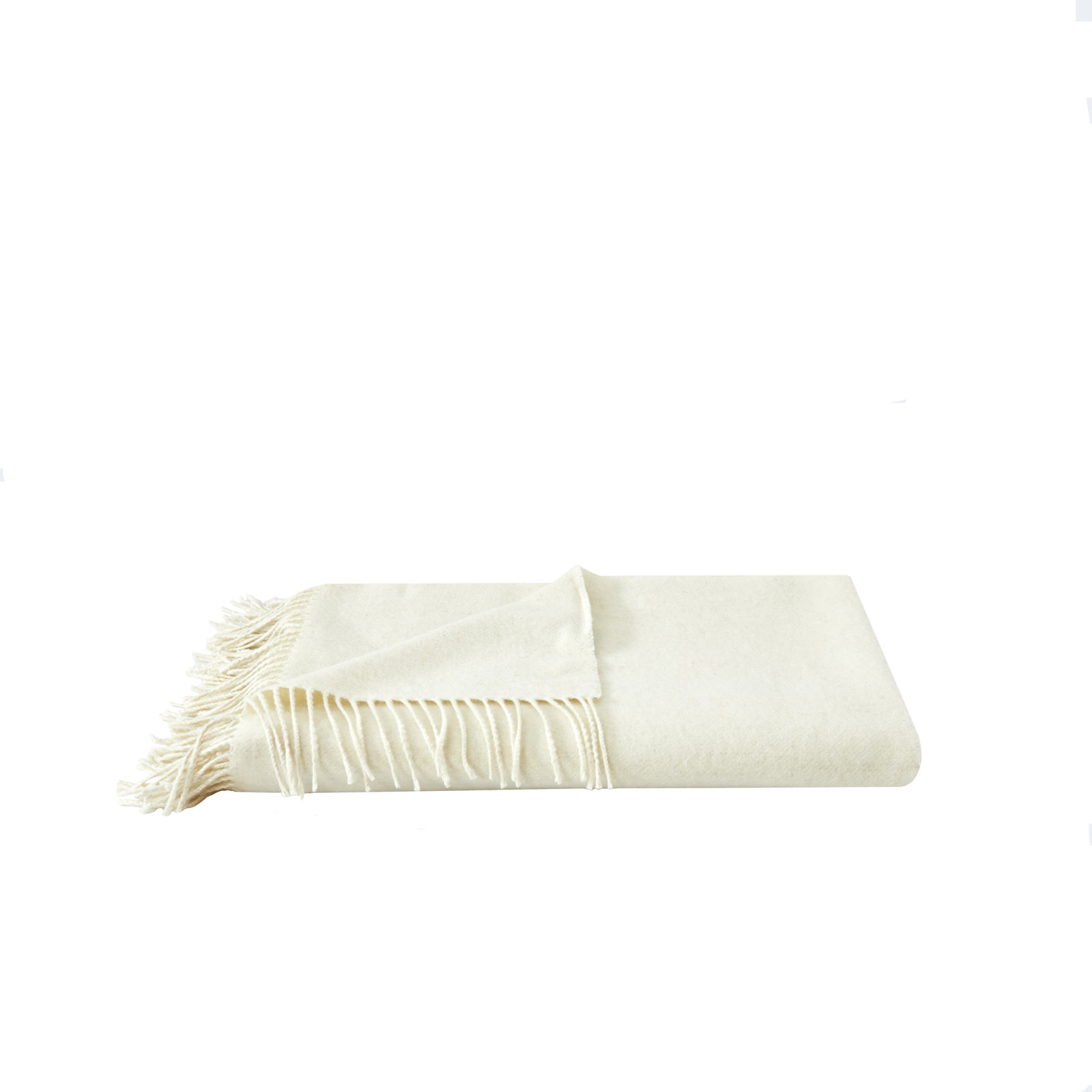 Campera Merino Wool Plain Weave / Muslin Throw Blanket, Ivory