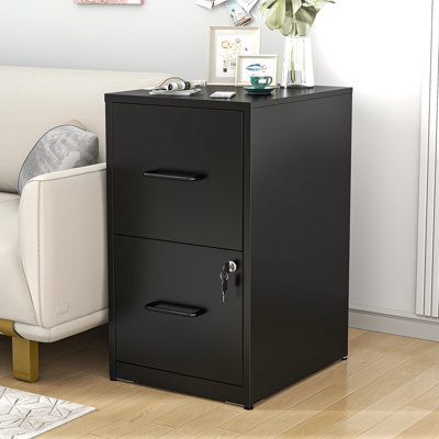 Abheek 2-Drawer Metal Vertical Filing Cabinet - Sturdy Steel Storage for Home Office, Printer Stand, A4/Letter Size