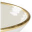 Melchio Ceramic Contemporary Decorative Bowl in Cream Glaze/Gold Leaf