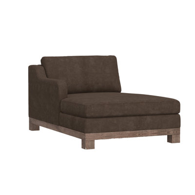 Chaise longue gauche 67 po Sama, coussin décoratif, tissu, bois de pin massif
