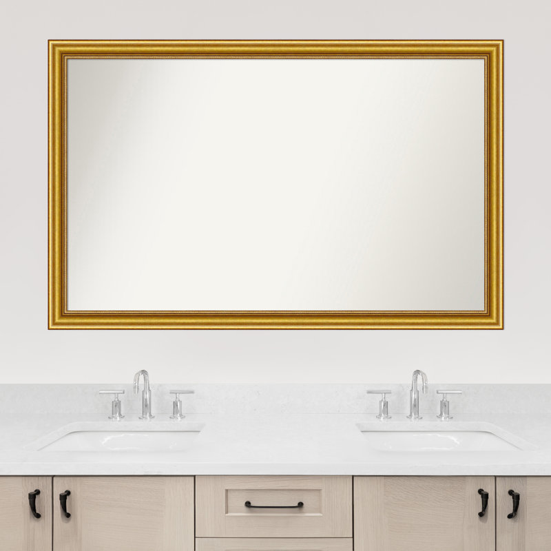 Townhouse Gold Non-Beveled Bathroom Wall Mirror, 31,75 po x 49,75 po