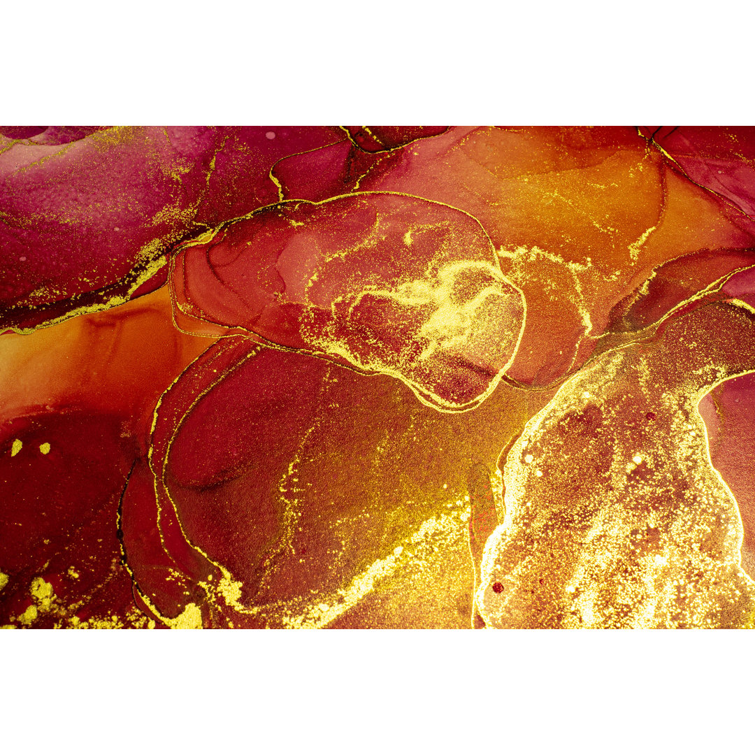 Abstract Bright Colour Fluid - Wrapped Canvas Painting
