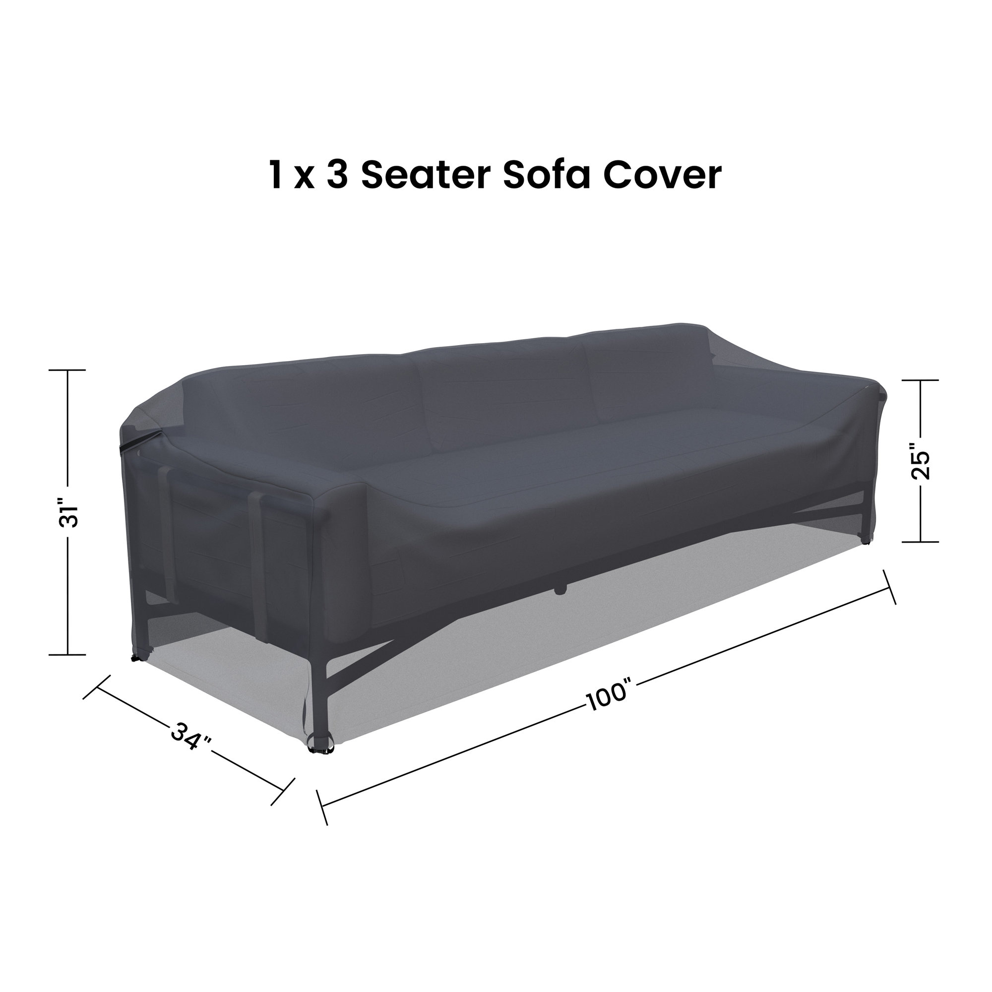 Iffie 98.5'' Wide Rectangle Aluminum Patio Sofa Cover