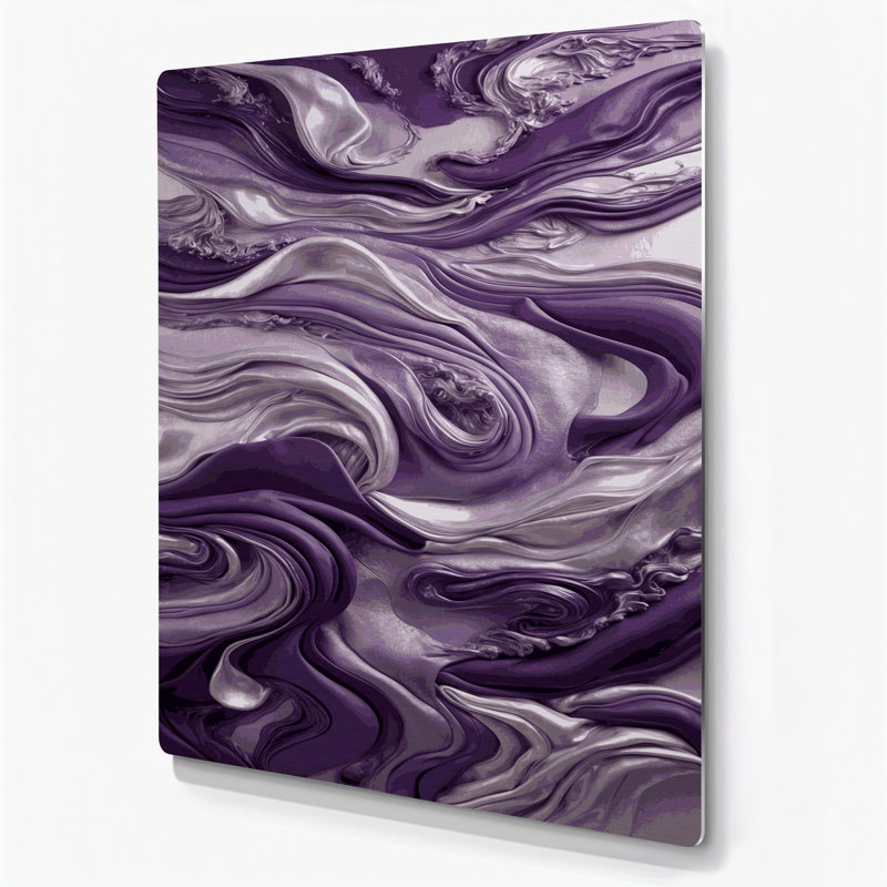 Art abstrait abstrait en métal mauve 65, H 11 po x l 14 po