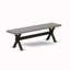 L'ensemble de table de salle à manger 6 pièces contient une table de cuisine rectangulaire avec pieds en X et 4 chaises Parson en tissu de lin Gotham foncé avec un banc, noir brossé-846442628-846442630-846442631