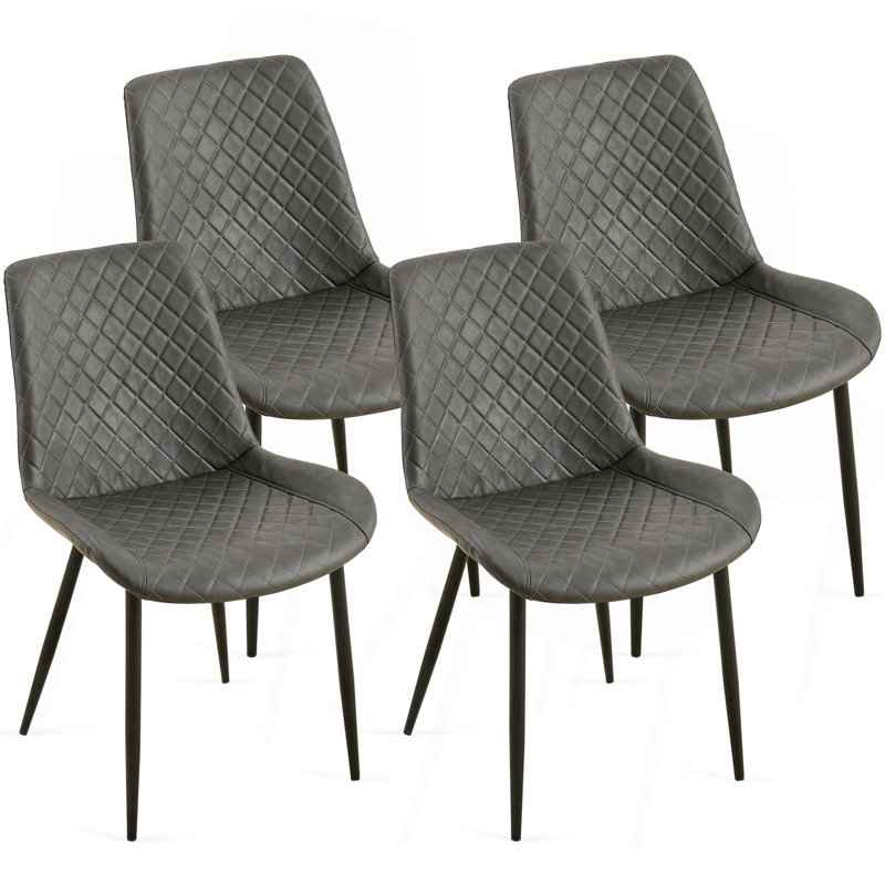 Ensemble de 4 chaises de salle à manger Leathaire, chaises d'appoint de cuisine Mid-Century Modern Kitchen, 4