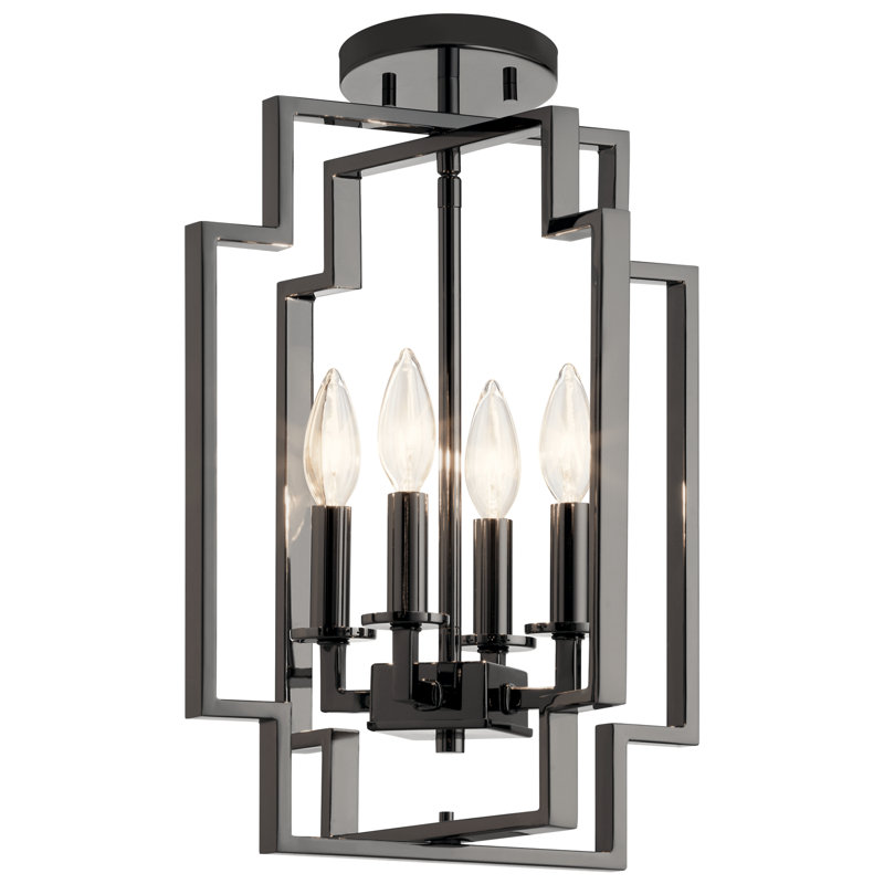 Contemporary Midnight Chrome 4-Light Incandescent Pendant