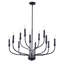 Lustre industriel 12 lumières à bougie classique