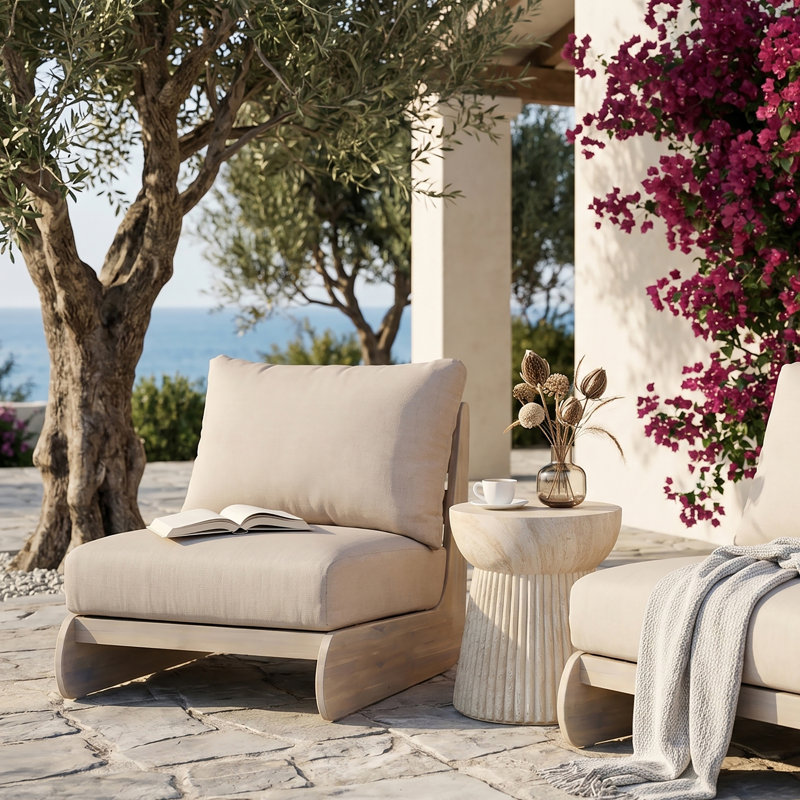 Ensemble de 2 fauteuils de patio Lazy Acacia, sable, 2