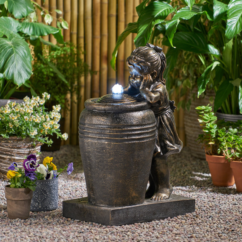 Esperanza Weather Resistant Floor Fountain with Light