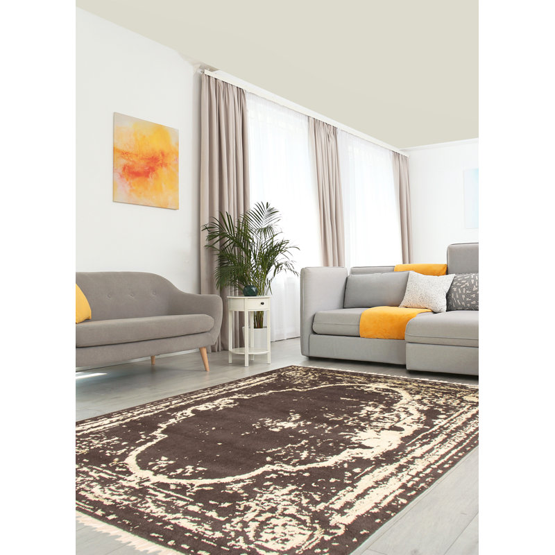 Tapis oriental gris / ivoire noué à la main, Rectangle 5 pi x 7 pi 3 po