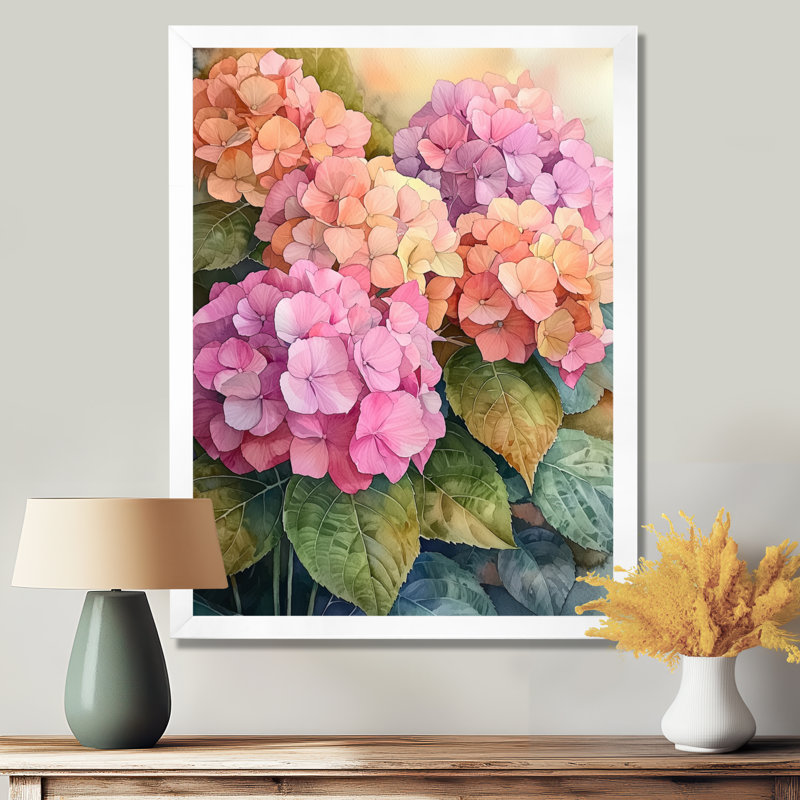 Bergmann - reproduction d'art sur toile florale, H 44 po x l 34 po, Avec cadre, Blanc