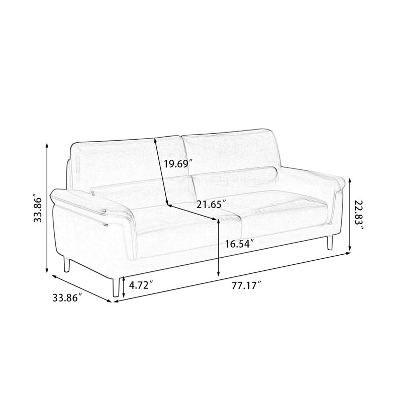 Causeuse-coussin standard en cuir véritable gris clair, Gris clair, H 33,86 po x l 77,17 po x P 33,86 po