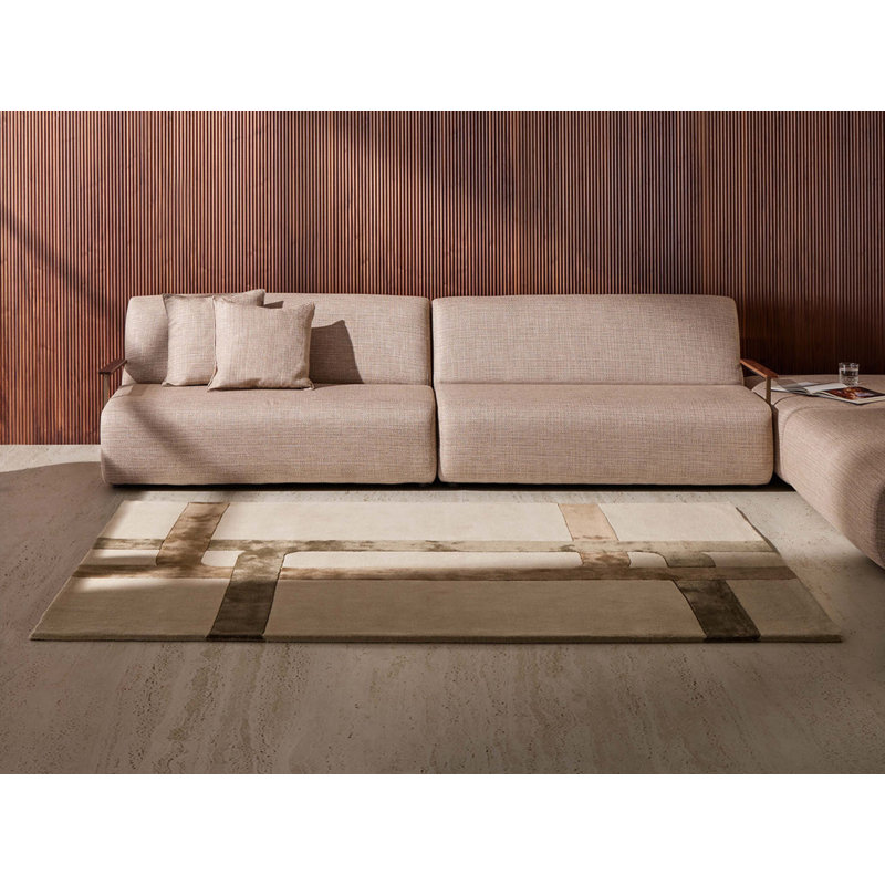 Geometric Area Rug in Tan/Brown/Coffee, Rectangle 6'5" x 10'