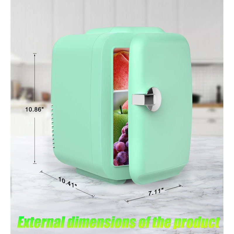 4L/6 Can Mini Fridge - Portable Cooler & Warmer For Skincare, Cosmetics, Food, Drinks | Compact Personal Fridge For Bedroom, Office, Car, Dorm | ETL Listed