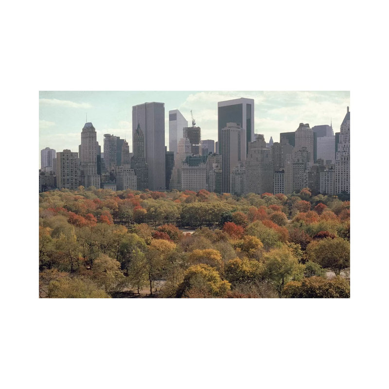 Red Autumn (Central Park NYC, 1979) by Ruth Orkin - Print on Canvas, 30.48 cm H x 45.72 cm W, Wrapped Canvas