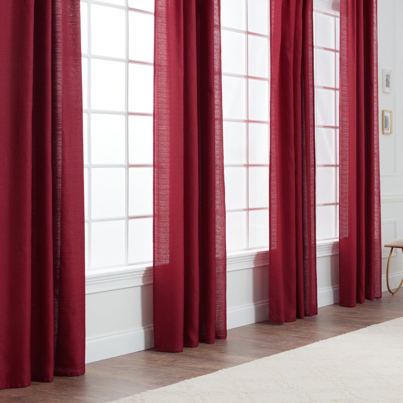 Paire de rideaux semi-transparents avec passe-tringle Moller, l 52 po x L 96 po, Marron