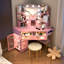 Dressing Table with Motion Sensor 3-colour lighting, Charging Socket, Storage Drawers and Stool-677258858