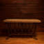 Peach Chiseled Travertine Stone Console Table - Hand Forged Wrought Iron - Mexports By Susana Molina