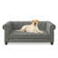 Élégant lit pour chien rectangulaire pour petits et moyens chiens, canapé-lit surélevé durable, canapé pour chien confortable, canapé pour chien en lin moderne et tendance - gris clair-472480988
