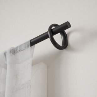 Ringlet 1" Adjustable Single Curtain Rod, Includes Finials, Brackets & Hardware, 36 to 72"