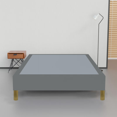 Cadre de lit / sommier en bois de qualité supérieure en vinyle de 15 pouces, durable, élégant, multicolore et base confortable avec pieds en bois
