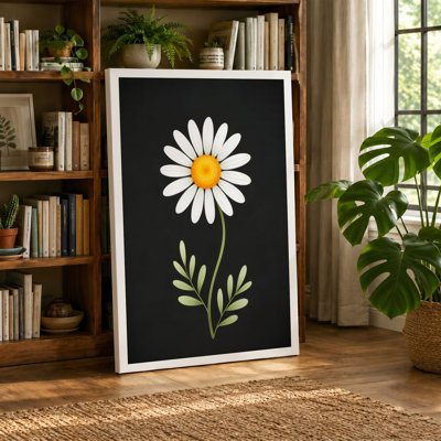 Daisy in Gold Botanical - Wrapped Canvas