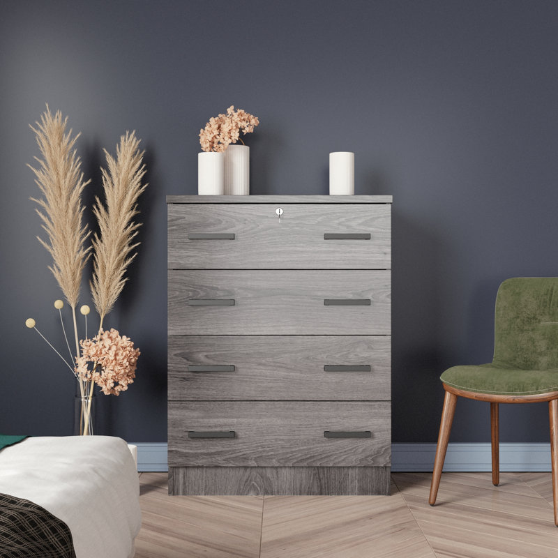 Kitts Chest with Spacious Drawers 29"W, Gray