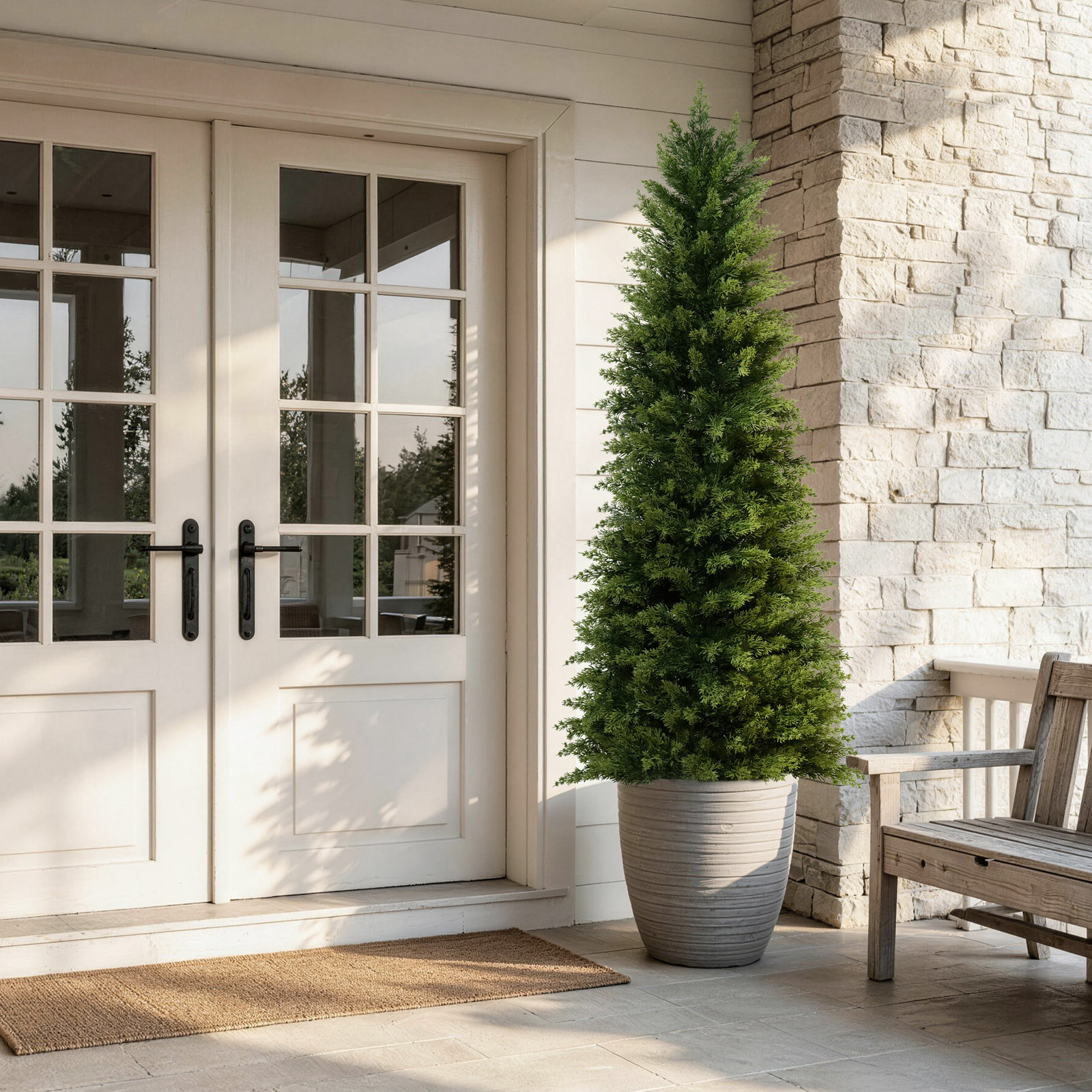 Cypress Topiary in Pot, 1, 48.43'' H x 14.57'' W x 14.57'' D