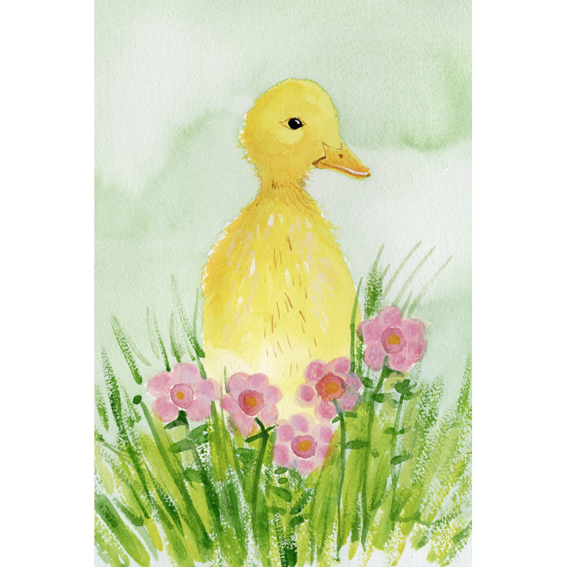 Baby Spring Animals III by Alicia Ludwig - Painting, 122cm H x 81cm W, Black Floater Framed