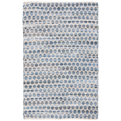 Lilliana Hand-Woven Flatweave Ivory/Blue Area Rug