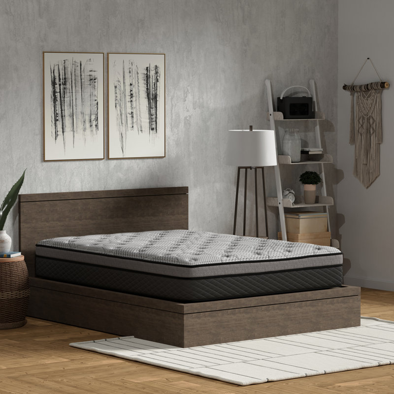 Matelas King 12 po ferme mi-ferme avec mousse de soutien et ressorts ensachés, faible transfert de mouvement pour un sommeil paisible, noyau à ressorts ensachés, régulation de la température et fraîcheur