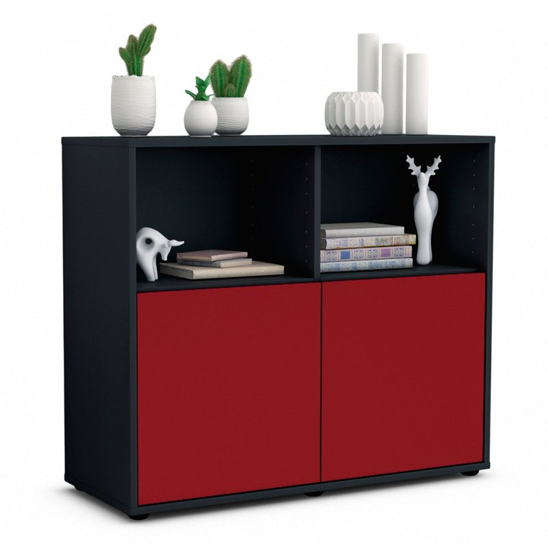 Raleigh 92cm Sideboard, Anthracite/Red