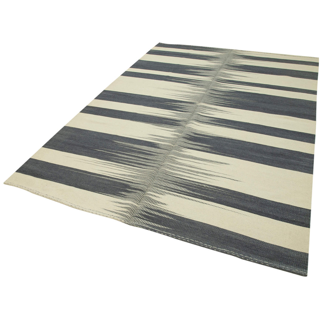 Degrade Kilim Beige Striped Wool Handmade Area Rug