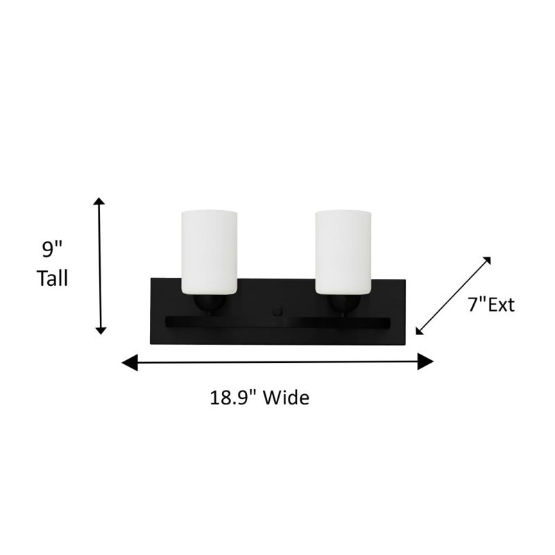 Éclairage pour meuble-lavabo à intensité variable Aimilia, 2, Noir