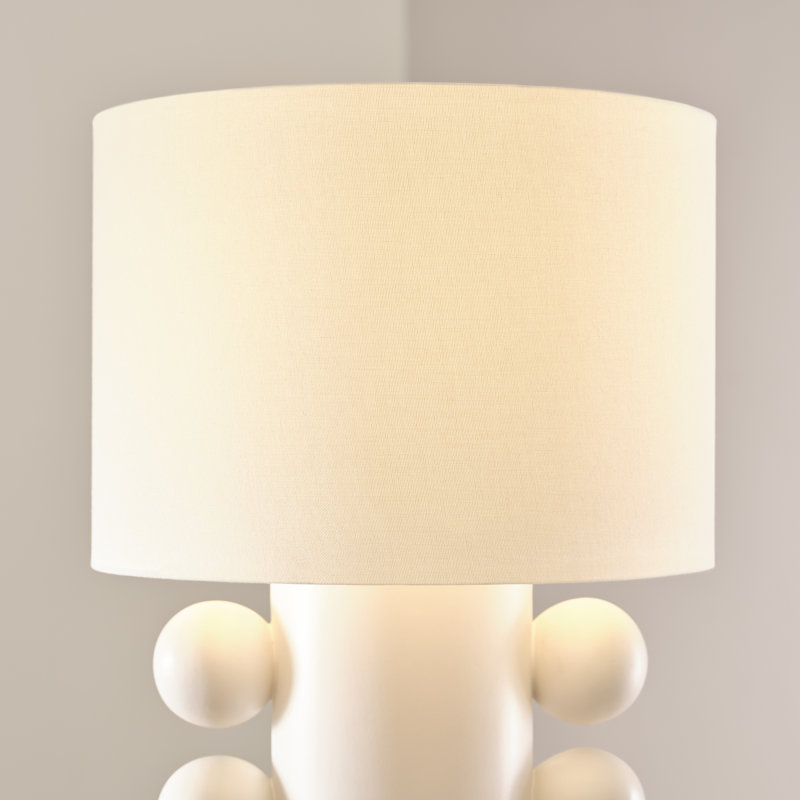 Kelly Wearstler Tiglia Tall Table Lamp, Plaster White, 20.5" H x 14.75" W x 14.75" D