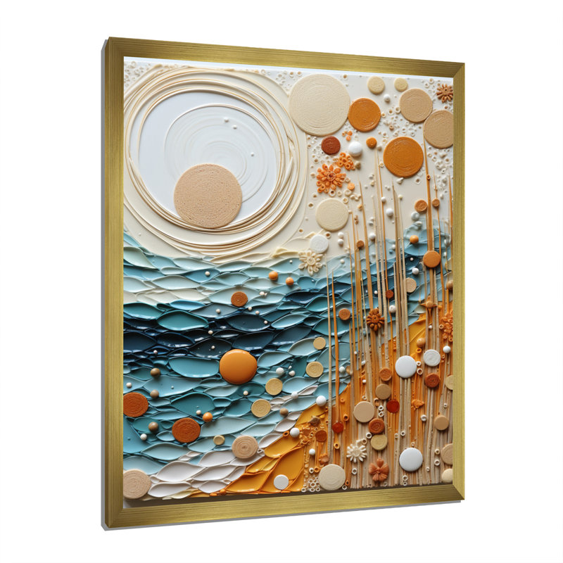 Décoration murale Serene Sands III - Collages abstraits, H 40 po x l 30 po x P 1,5 po, Encadrement doré
