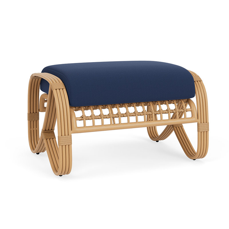 Riviera Outdoor Ottoman Patio Ottoman, Beach Navy