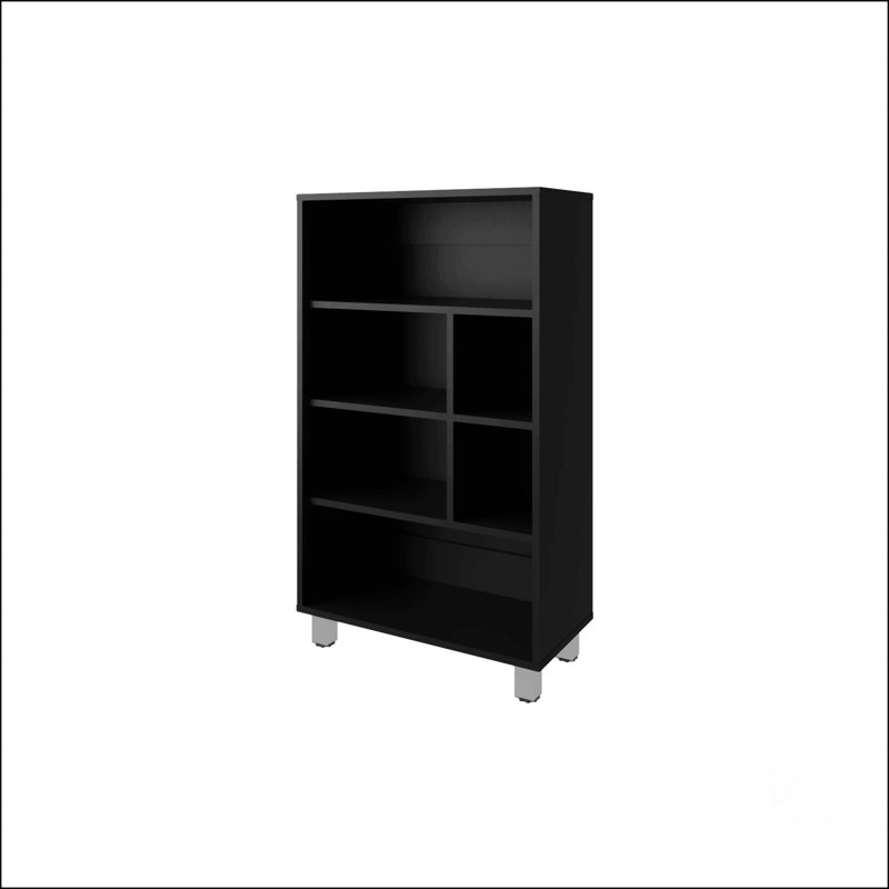 Black Bookcase With Six Shelf, Black