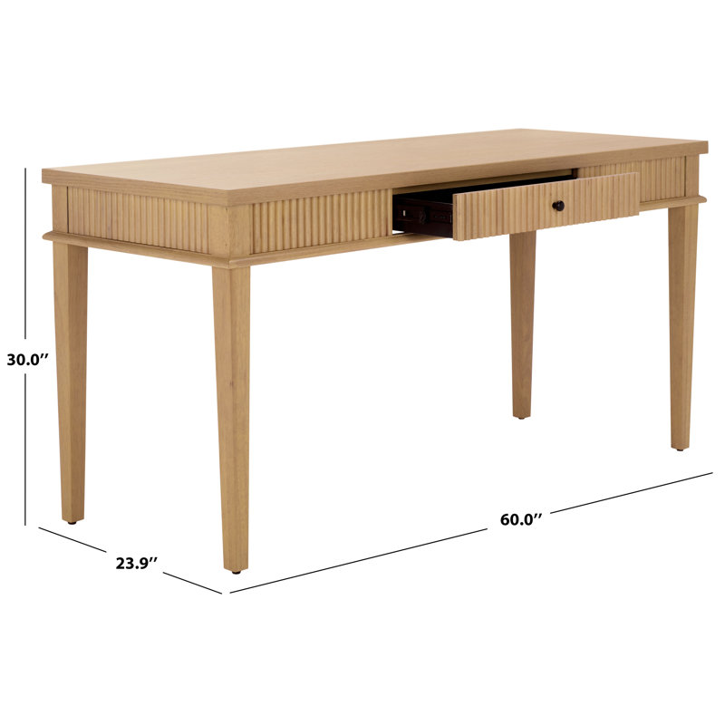 Shelbie 1 Drawer Reeded Desk, Oak