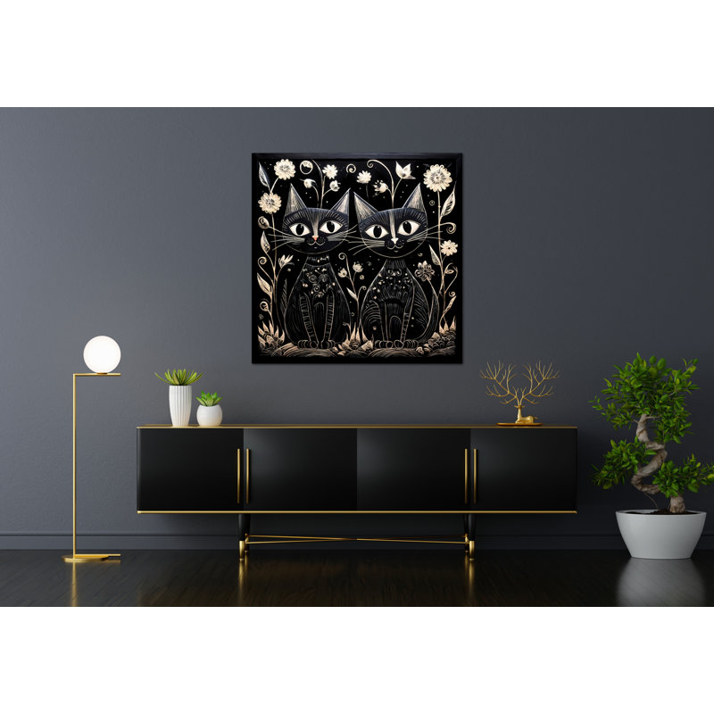Cats In The Night, 30" H x 30" W