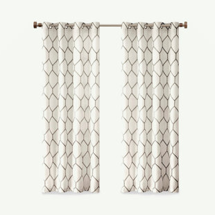 Metallic Geo Embroidered Curtain Panel(Only 1 Pc Panel)
