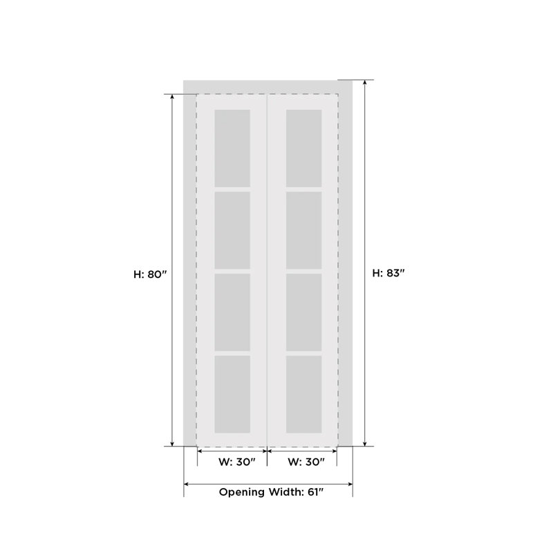 Portes pliantes en verre Lucia, 60 po x 80 po