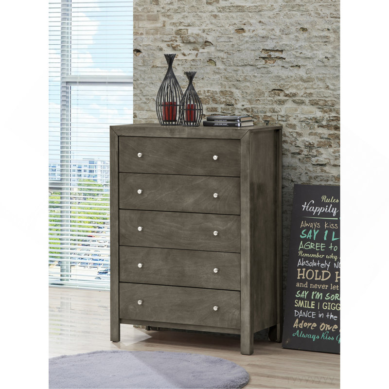 Élégant coffre de rangement transitionnel gris